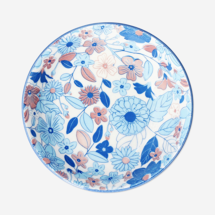 Flying Tiger Copenhagen Mavi Çiçekli Kısa Seramik Kase