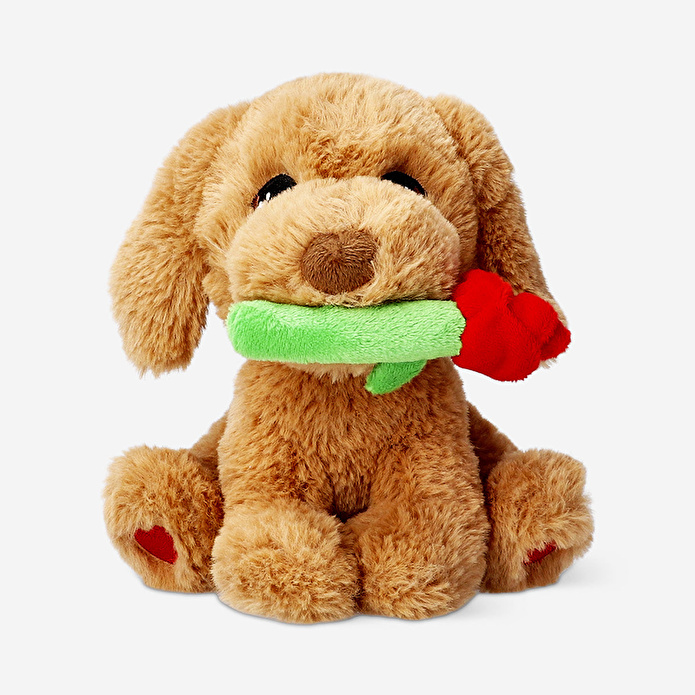 Flying Tiger Copenhagen Gül Tutan Peluş Köpek 18 cm