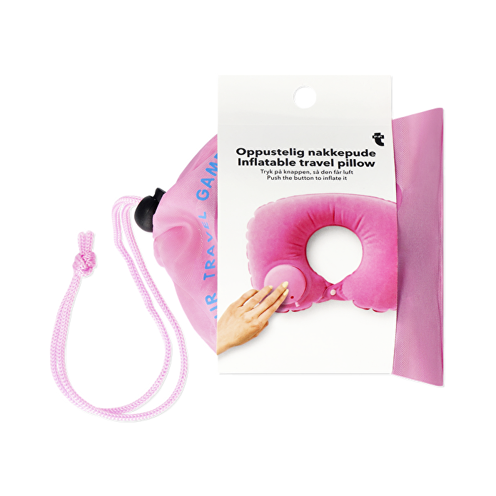 Flying Tiger Copenhagen Pembe Şişirilebilir Seyahat Yastığı