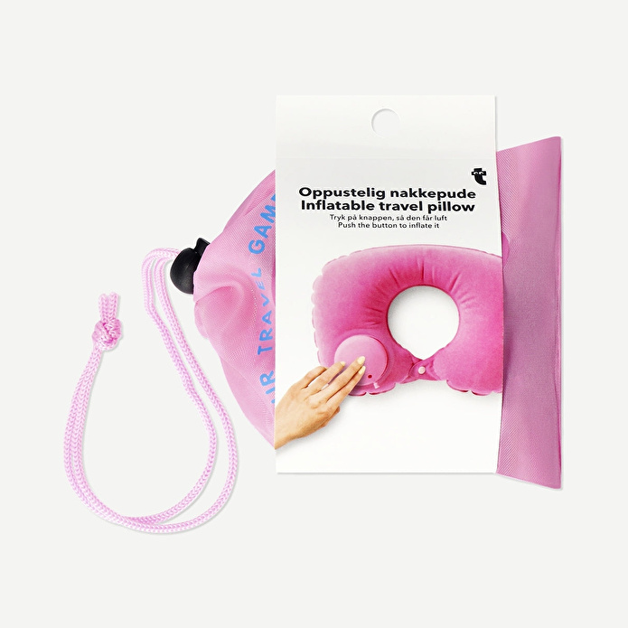 Flying Tiger Copenhagen Pembe Şişirilebilir Seyahat Yastığı