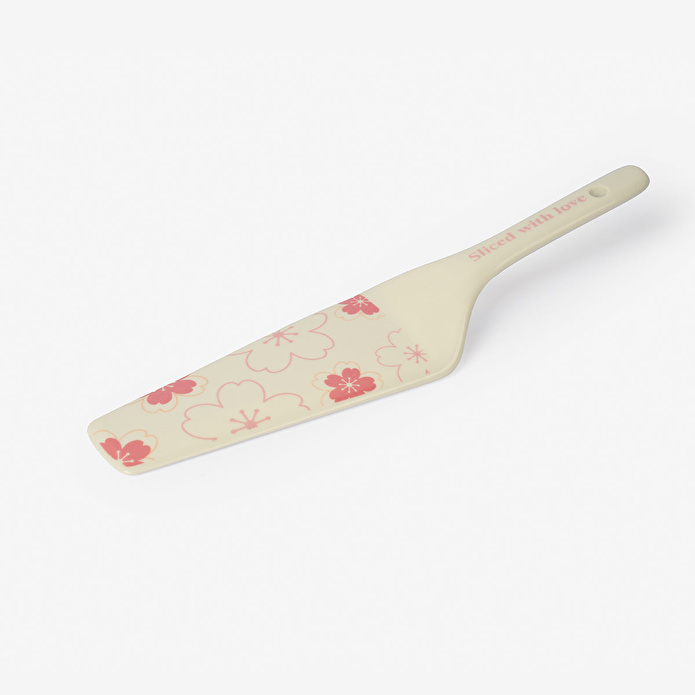 Flying Tiger Copenhagen Çiçek Desenli Beyaz Seramik Spatula