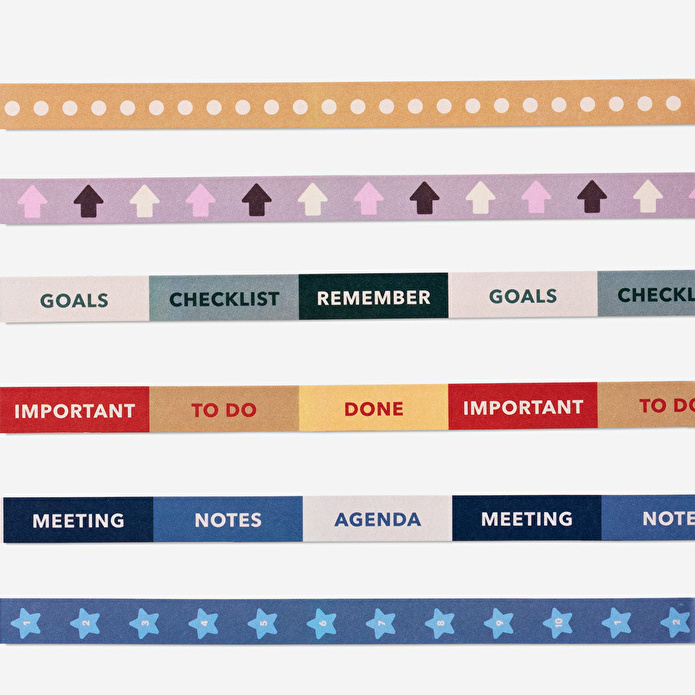 Flying Tiger Copenhagen Çok Renkli 6'lı Kağıt Bant Seti