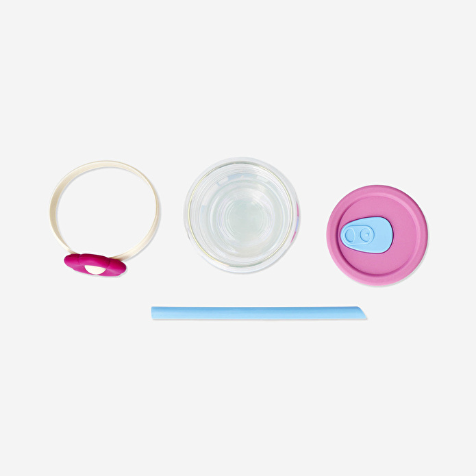 Flying Tiger Copenhagen Çiçek Detaylı Pipetli Kavanoz Bardak