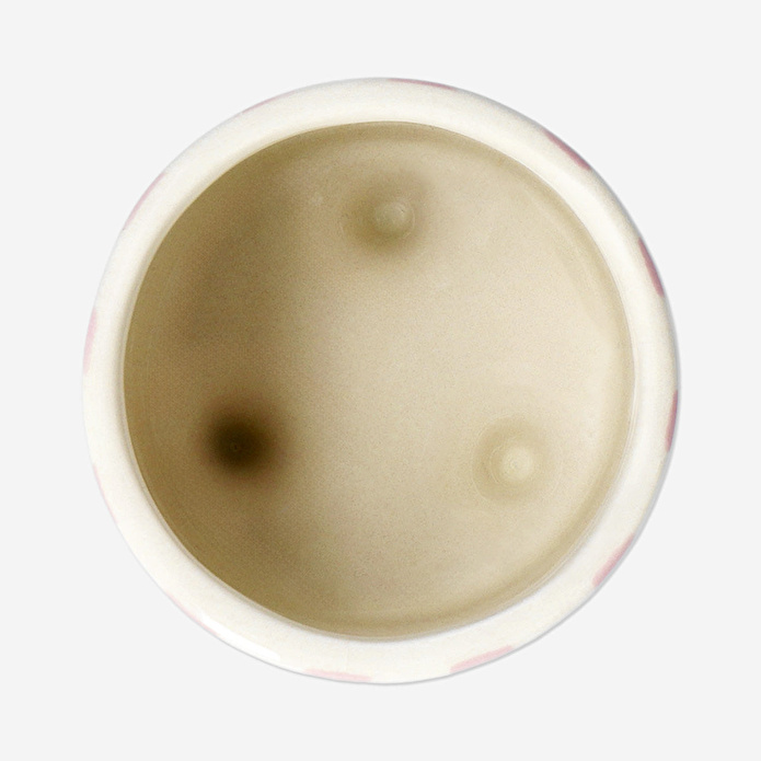 Flying Tiger Copenhagen Pembe Beyaz Çizgili Küçük Saksı