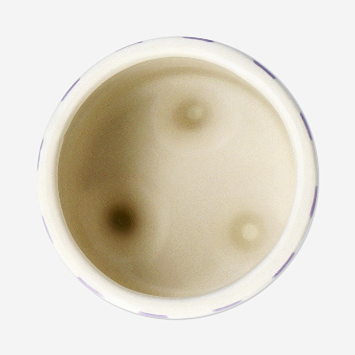 Flying Tiger Copenhagen Mor Beyaz Çizgili Küçük Saksı