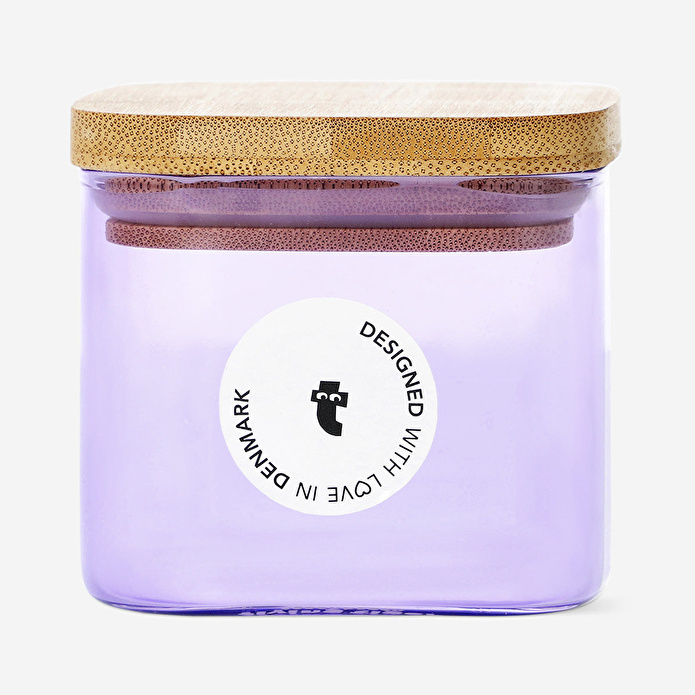 Flying Tiger Copenhagen Bambu Kapaklı Mor Cam Saklama Kabı 200 ml