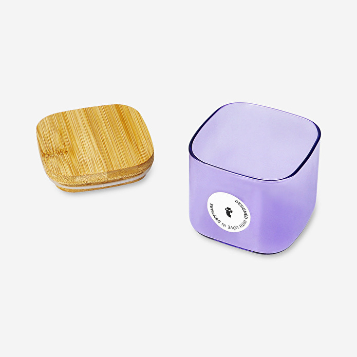 Flying Tiger Copenhagen Bambu Kapaklı Mor Cam Saklama Kabı 200 ml