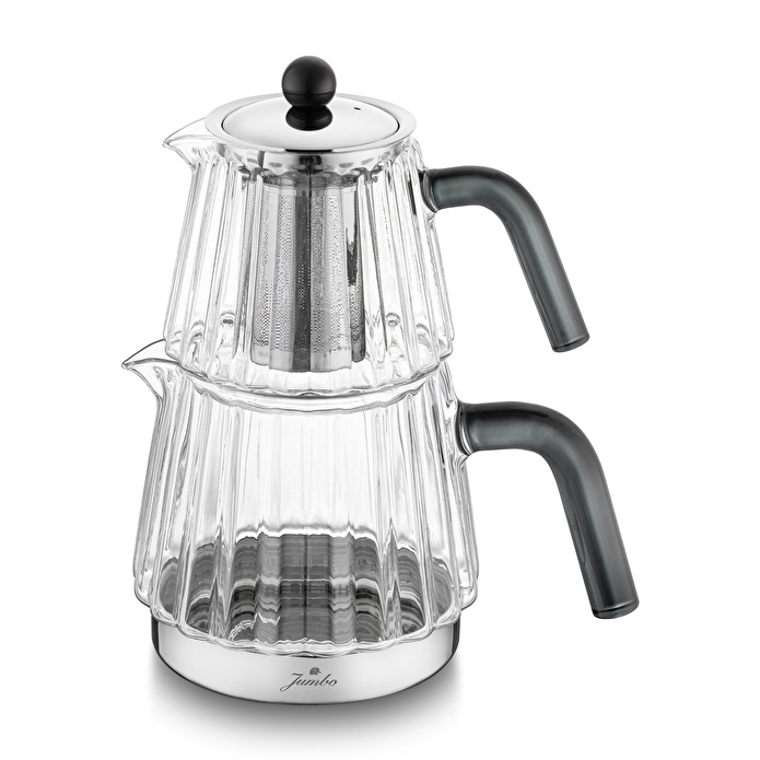 Jumbo Aura Glass İndüksiyon Tabanlı Çelik Çaydalık
