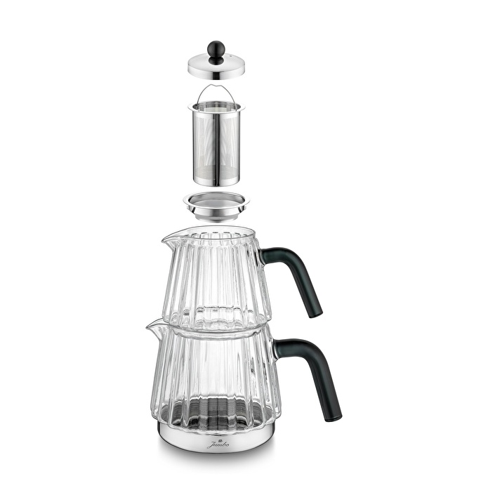 Jumbo Aura Glass İndüksiyon Tabanlı Çelik Çaydalık