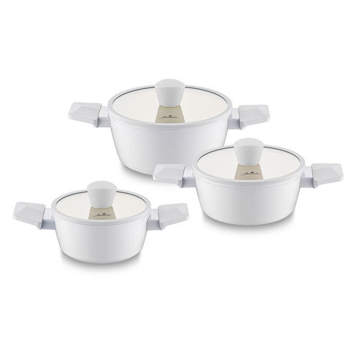 Jumbo Swiss Crystal 6 Parça Light Grey Midi Tencere Seti