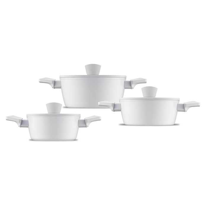 Jumbo Swiss Crystal 6 Parça Light Grey Midi Tencere Seti