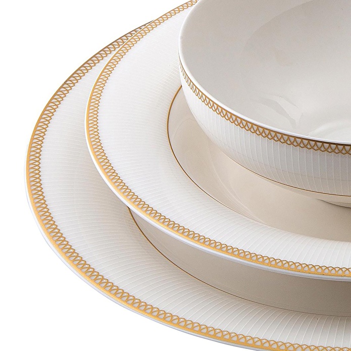 Jumbo Lineda Gold 55 Parça 12 Kişilik Yemek Takımı
