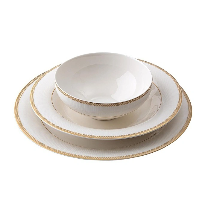Jumbo Lineda Gold 55 Parça 12 Kişilik Yemek Takımı