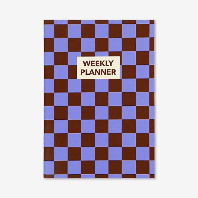 Flying Tiger Copenhagen Bordo Mavi Kareli Haftalık Planlayıcı B5 Defter
