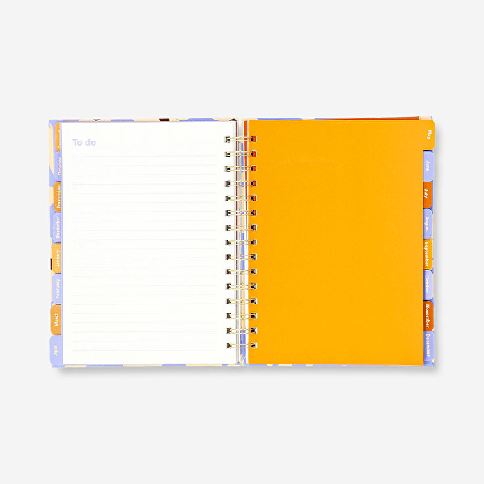 Flying Tiger Copenhagen Bej Çiçekli Çalışma Planlayıcı Defter