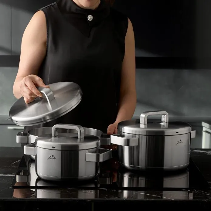 Jumbo Monaco 3PLY 8 Parça İndüksiyon Tabanlı Tencere Seti