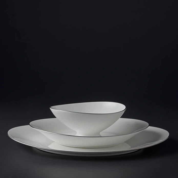 Jumbo Moon Platin 64 Parça 12 Kişilik Yemek Takımı