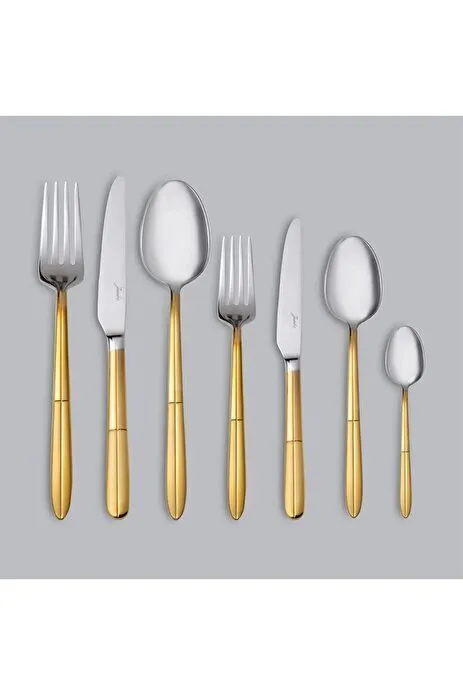 Jumbo 9401 Altın 12 Kişilik 84 Parça Gold Çatal Kaşık Bıçak Seti