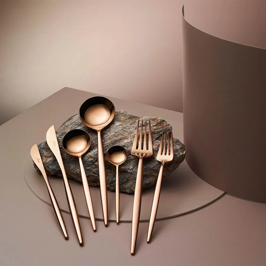 Jumbo 9000 Titanyum Bronz 12 Kişilik 84 Parça Çatal Kaşık Bıçak Takımı