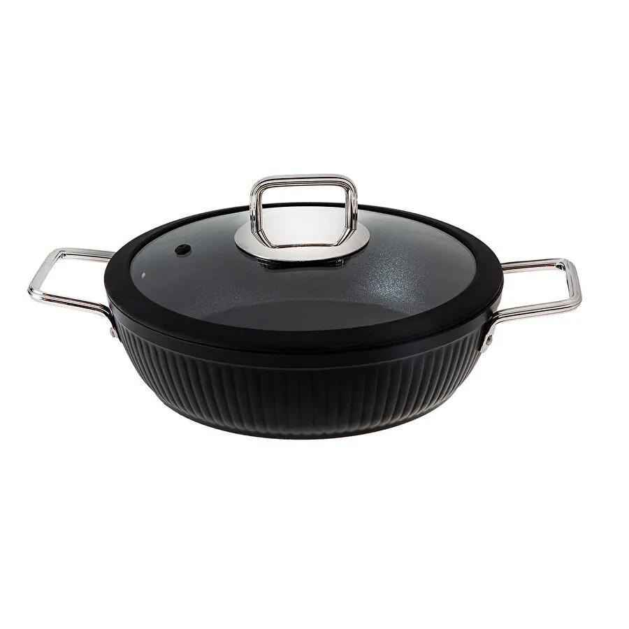 Jumbo Dublin Black İndüksiyon Tabanlı Basık Tencere 26 cm