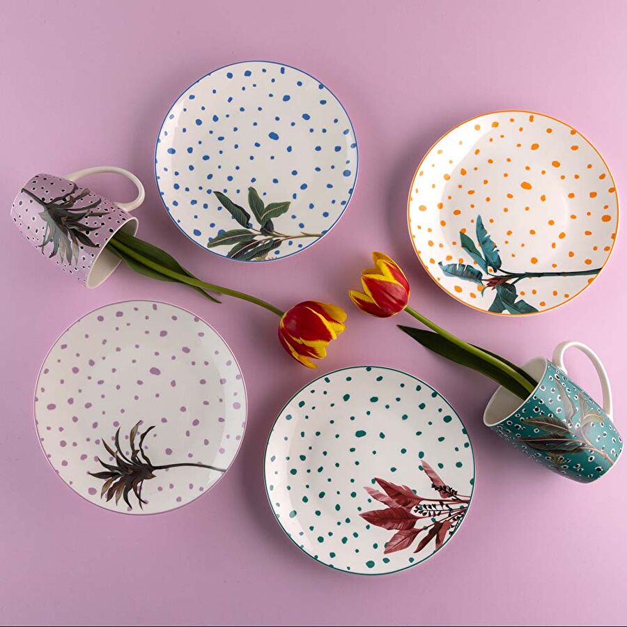 Jumbo Botanico 4'lü Pasta Tabağı 20 cm