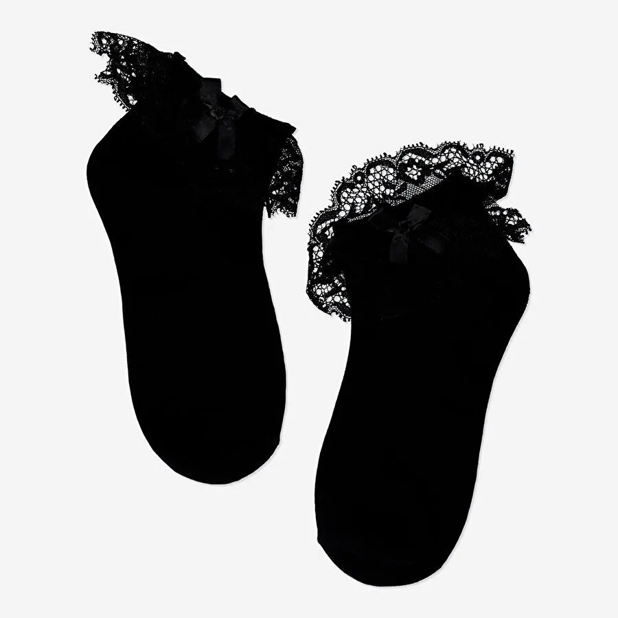 Flying Tiger Copenhagen Gotik Tasarımlı Siyah Çorap 39/41