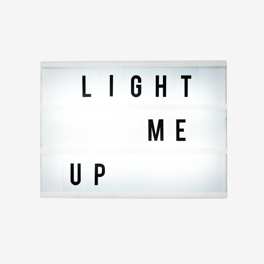 Flying Tiger Copenhagen Pembe Çerçeveli ve Harfli A4 Led Işıklı Pano