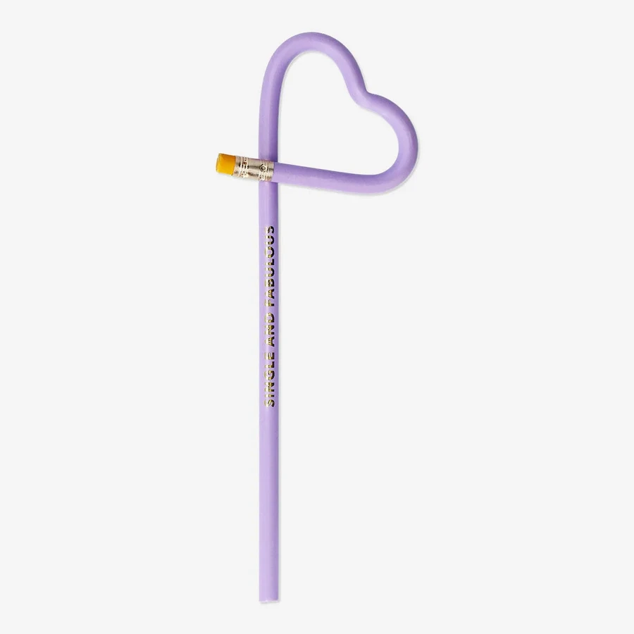 Flying Tiger Copenhagen Kalp Şekilli Mor Kurşun Kalem 17 cm