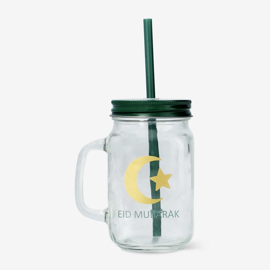 Flying Tiger Copenhagen Pipetli Kapaklı Meşrubat Bardağı 450 ml