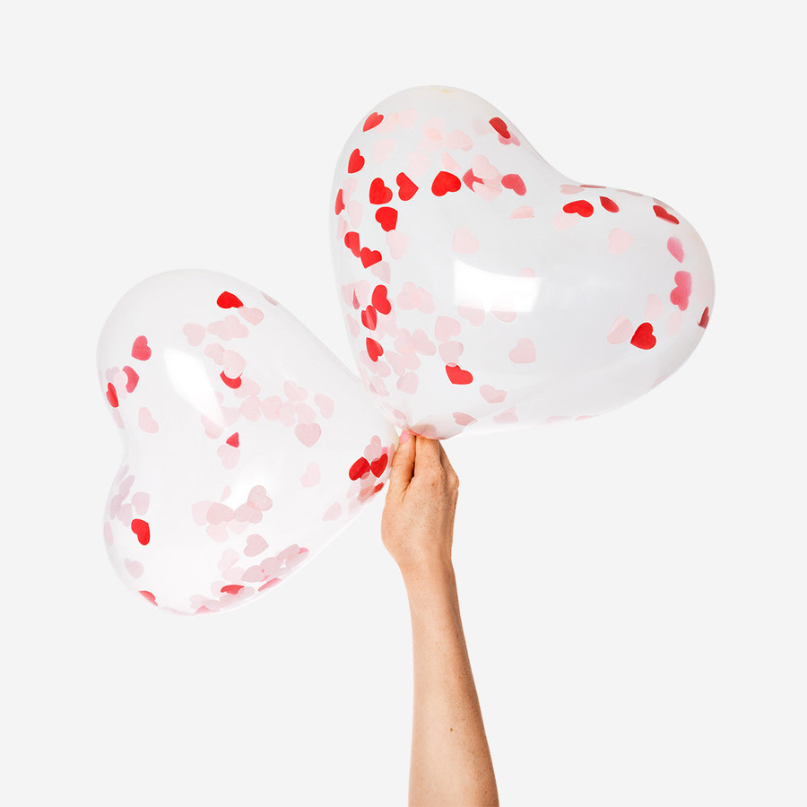 Flying Tiger Copenhagen 6'lı Konfetili Kalp Şekilli Şeffaf Balon