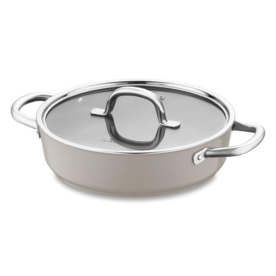 Jumbo Swiss Crystal Bej İndüksiyon Tabanlı Karnıyarık Tenceresi 24 cm