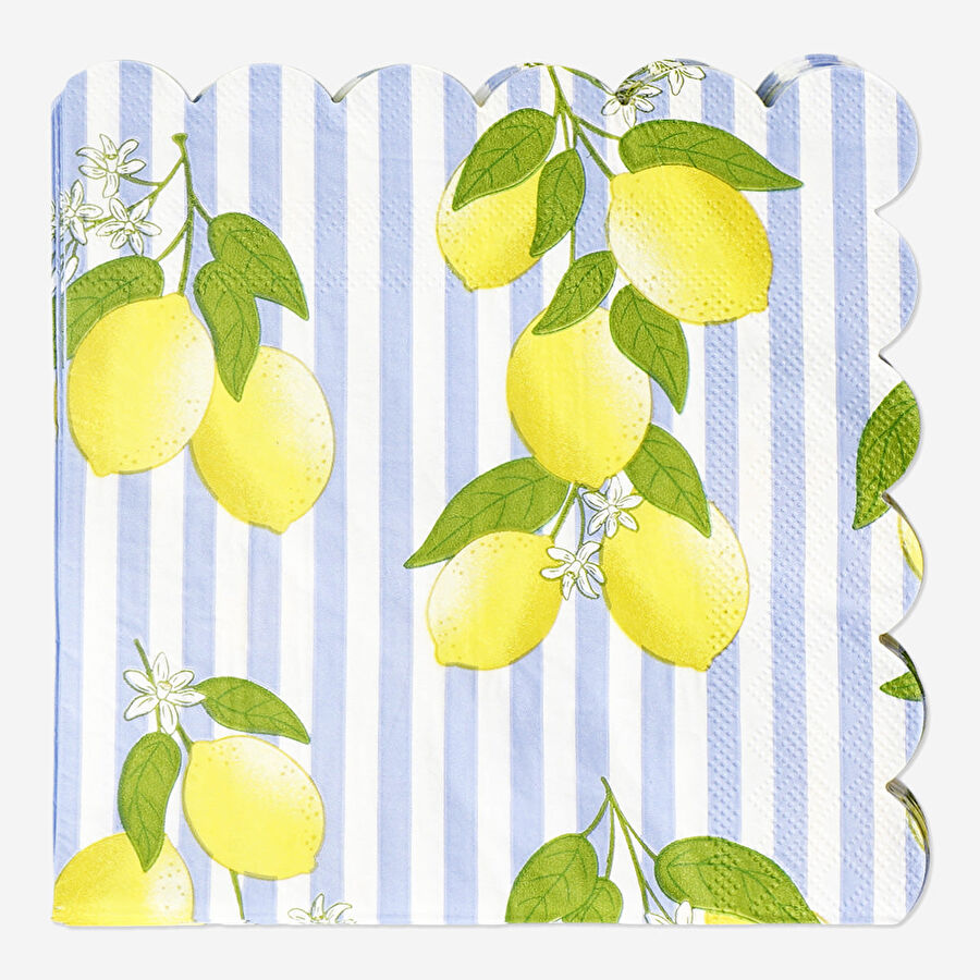 Flying Tiger Copenhagen 16'lı Limon Desenli Çizgili Peçete 16,5 cm x 16,5 cm