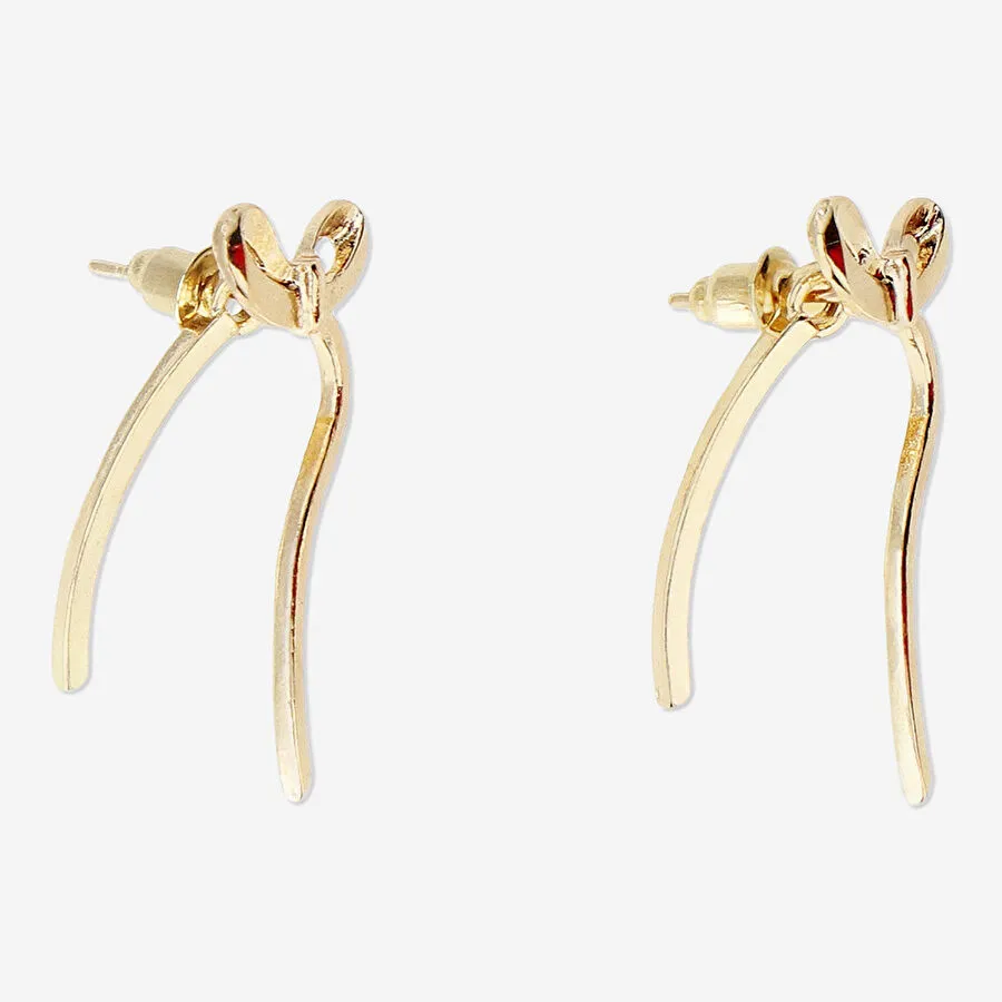 Flying Tiger Copenhagen Büyük Fiyonk Şeklinde Gold Küpe