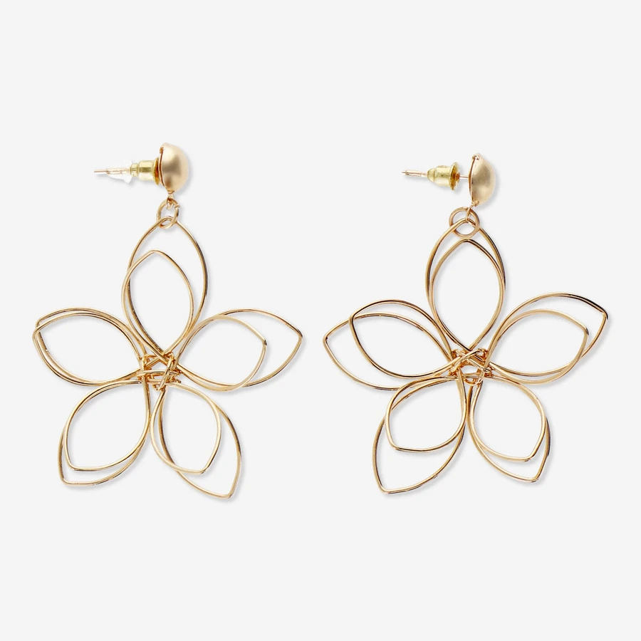 Flying Tiger Copenhagen Büyük Çiçek Şeklinde Rose Gold Küpe