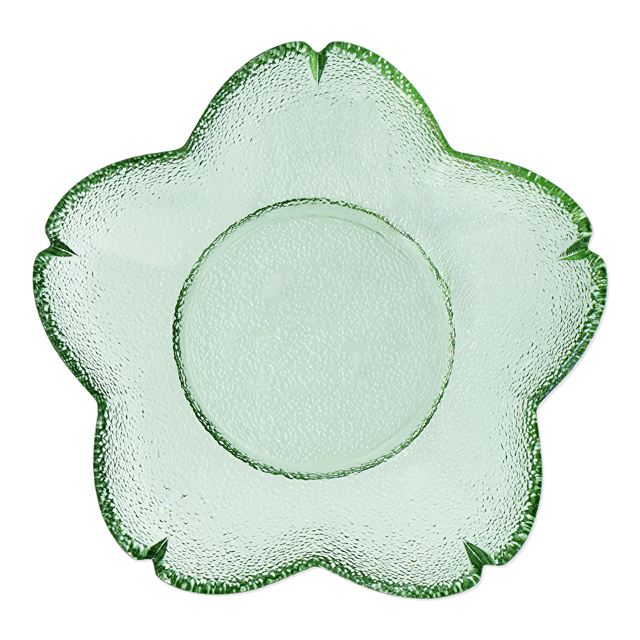 Flying Tiger Copenhagen Yeşil Çiçek Şeklinde Cam Tabak