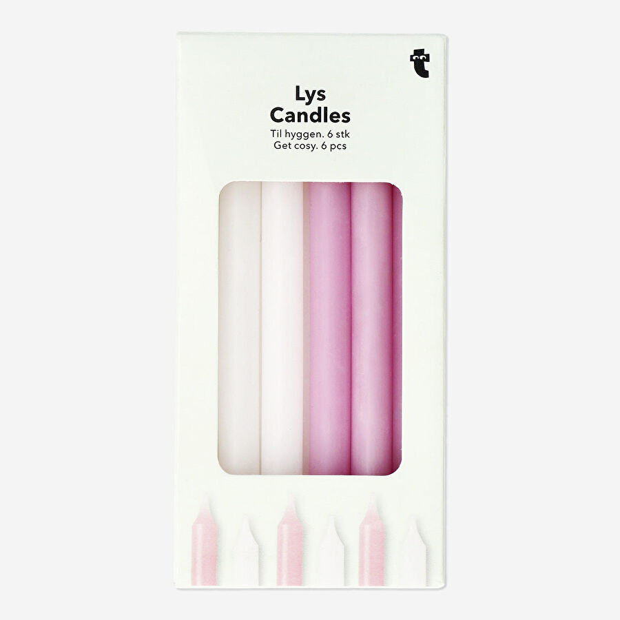 Flying Tiger Copenhagen 6'lı Pembe Şamdan Mumu Seti