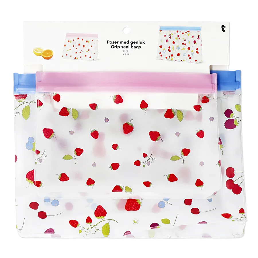 Flying Tiger Copenhagen 2'li Meyve Desenli Kilitli Poşet