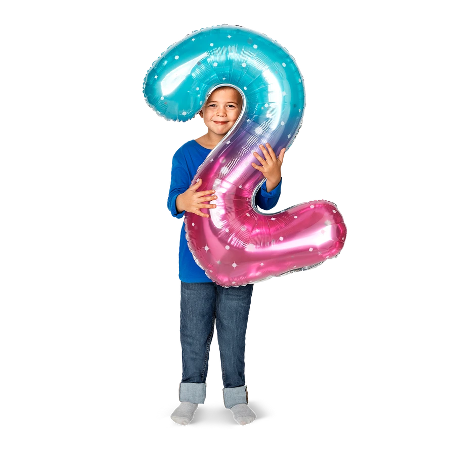 Flying Tiger Copenhagen Pembe Mavi Parlak 2 Numaralı Folyo Balon
