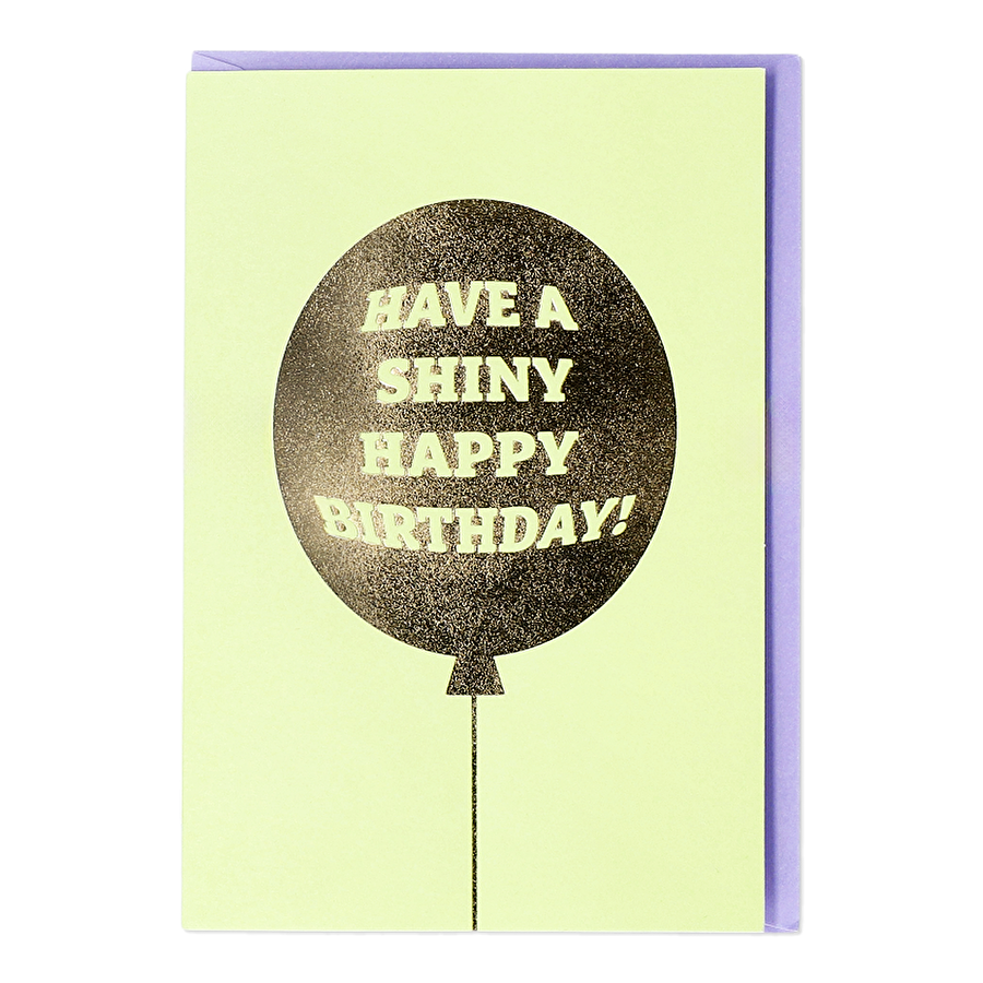 Flying Tiger Copenhagen Gold Balon Detaylı Yeşil Doğum Günü Kartı