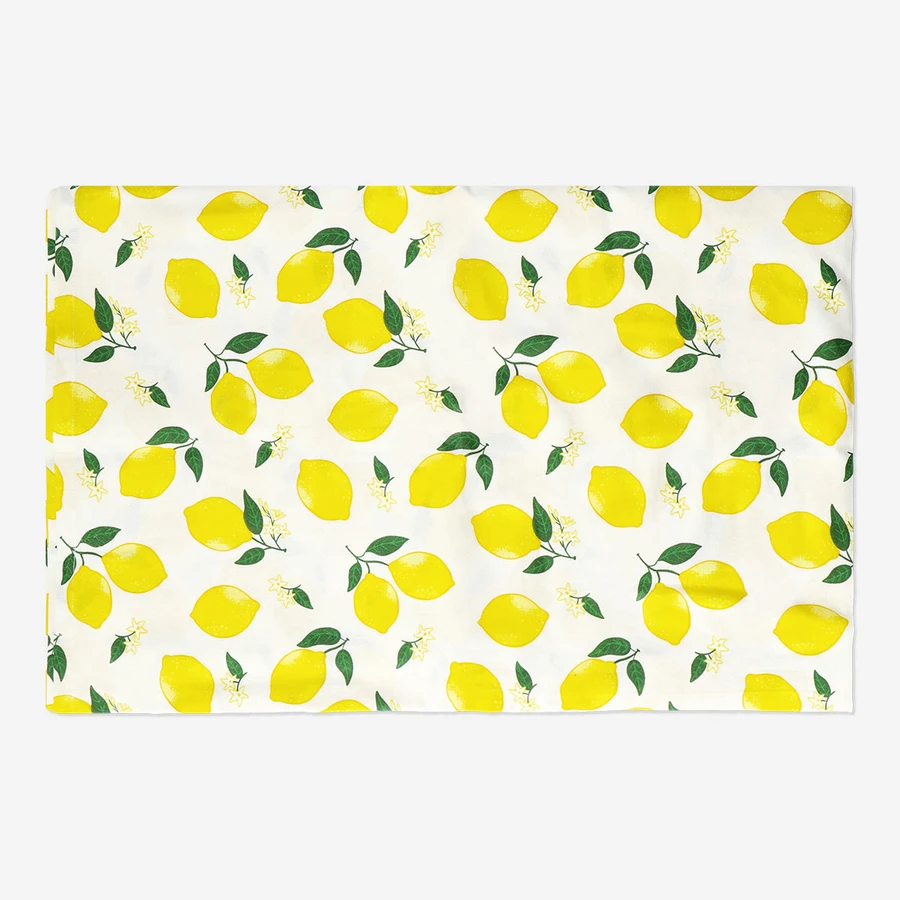 Flying Tiger Copenhagen Sarı Limon Desenli Pamuklu Masa Örtüsü 140 cm x 220 cm