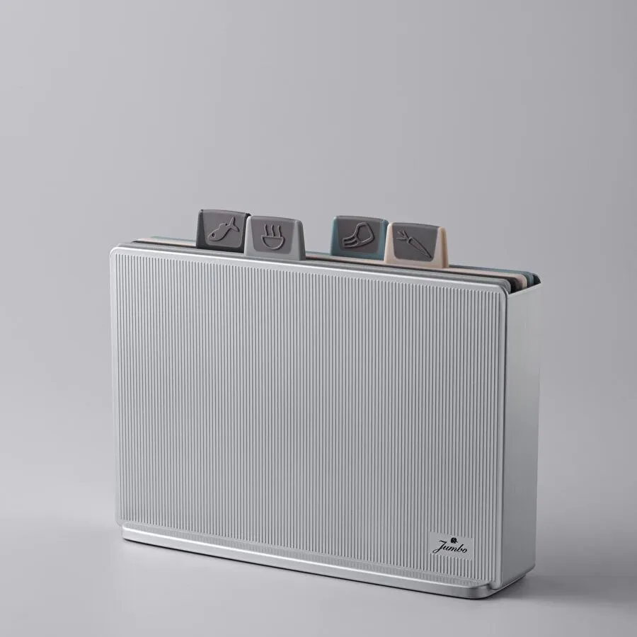 Jumbo Smart Grey Standlı 4'lü Kesme Tahtası Seti