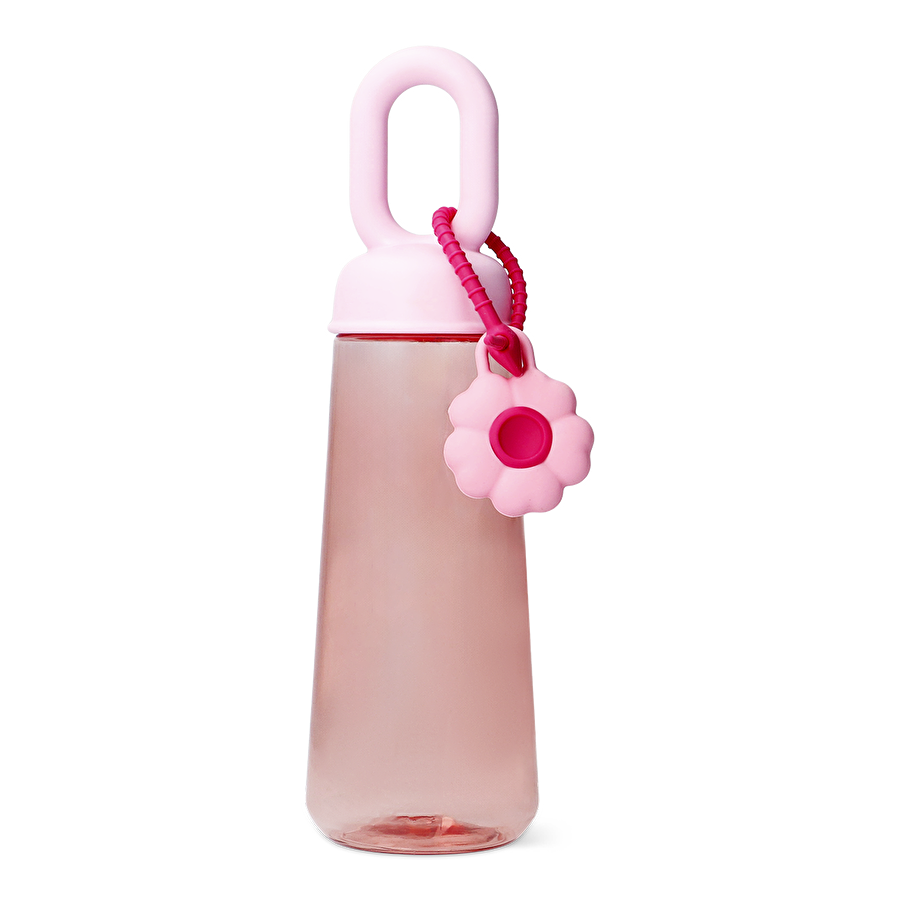 Flying Tiger Copenhagen Pembe Çiçek Detaylı Plastik Matara