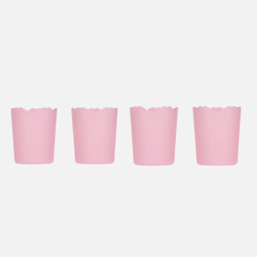 Flying Tiger Copenhagen 4'lü Pembe Çiçek Şeklinde Plastik Bardak