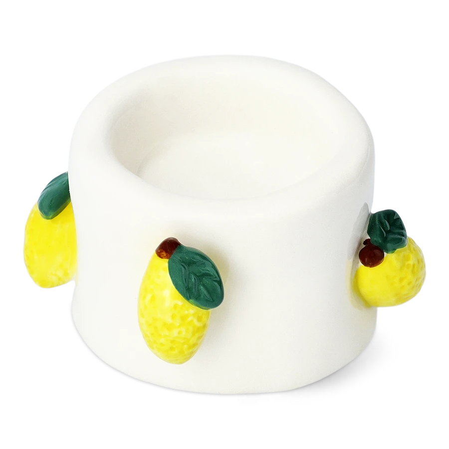 Flying Tiger Copenhagen Sarı Limon Detaylı Seramik Tealight Mumluk