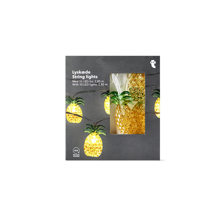 Flying Tiger Copenhagen Sarı Ananas Detaylı LED Işık Zinciri