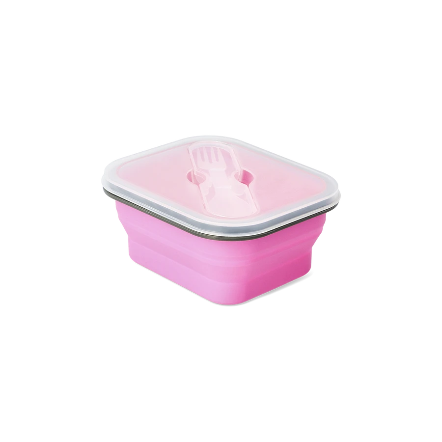 Flying Tiger Copenhagen Pembe Katlanabilir Silikon Beslenme Kabı
