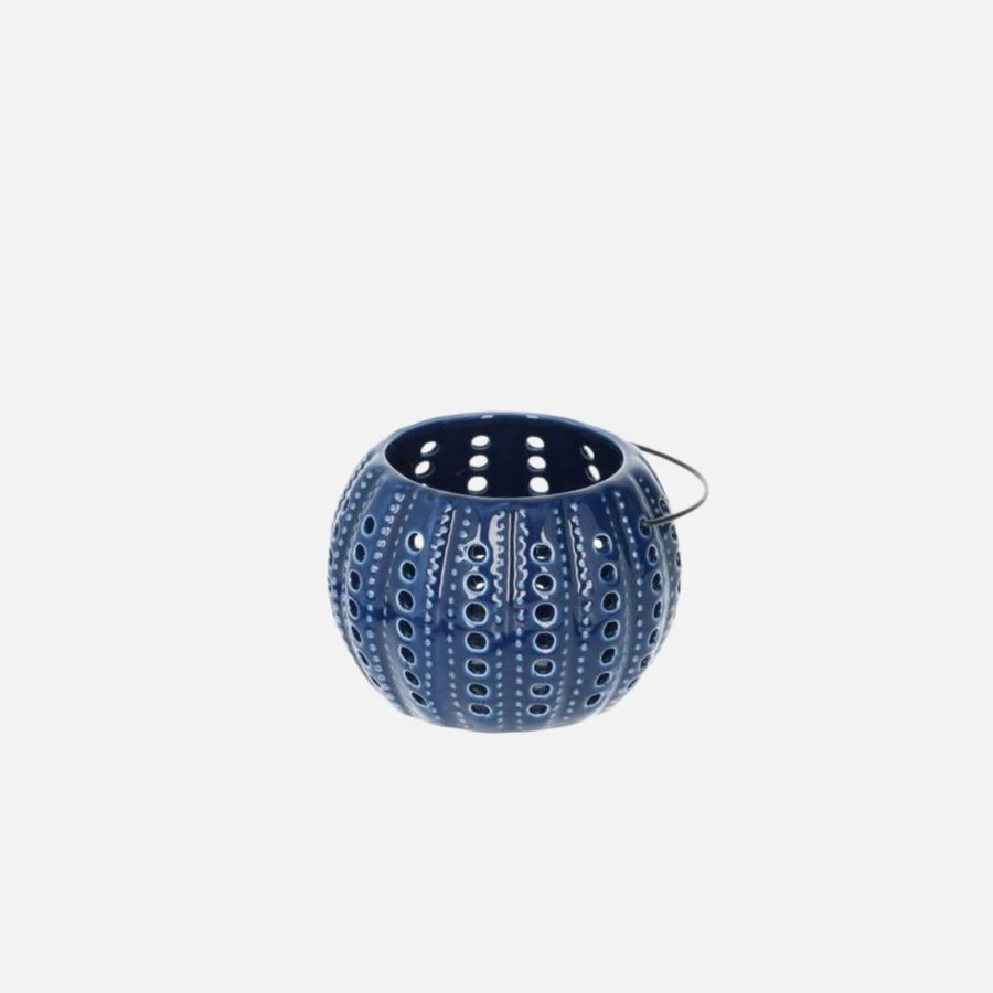 Flying Tiger Copenhagen Mavi Seramik Tealight Mum Feneri