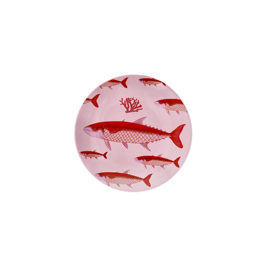 Flying Tiger Copenhagen Pembe Balık Desenli Seramik Tabak
