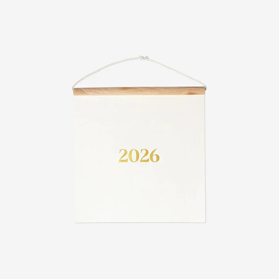 Flying Tiger Copenhagen Beyaz Ahşap Detaylı 2026 Duvar Takvimi