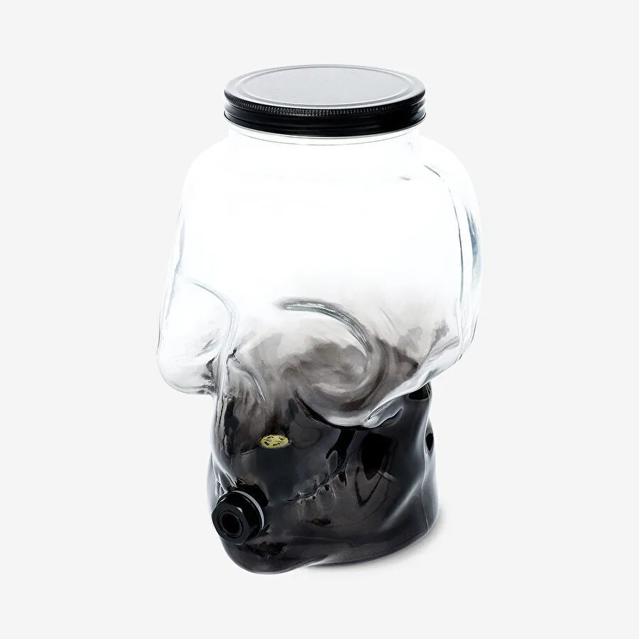 Flying Tiger Copenhagen Kafatası Şeklinde Siyah İçecek Kavanozu 3,4 L